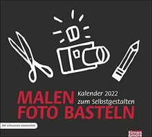 tm Bastelkalender schwarz: Malen Foto Basteln. Kalender zum Selbstgestalten. Mit schwarzen Innenseiten