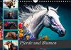 Pferde und Blumen (Wandkalender 2024 DIN A4 quer): Faszinierend wunderschöne Bilder von Pferden und Blumenvariationen (Monatskalender, 14 Seiten ) (CALVENDO Tiere)