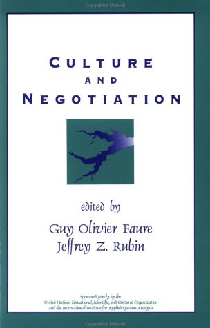 Culture and Negotiation: The Resolution of Water Disputes