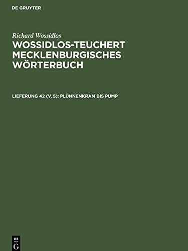Wossidlos-Teuchert Mecklenburgisches Wörterbuch, Lieferung 42 (V, 5), Plünnenkram bis Pump