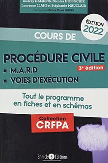 Cours de procédure civile 2022 : MARD, voies d'exécution : tout le programme en fiches et en schémas