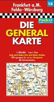 Die Generalkarten Deutschland Pocket, 20 Bl., Bl.13, Frankfurt a. M., Fulda, Würzburg