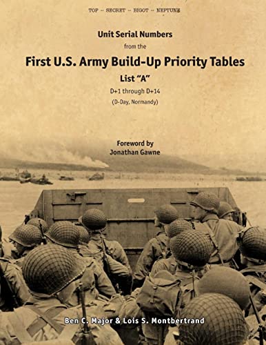 Unit Serial Numbers from the First U.S. Army Build-Up Priority Tables, List A, D+1 through D+14 D-Day (Normandy) - Top Secret - BIGOT NEPTUNE