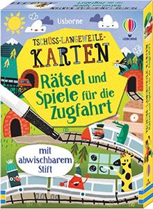 Tschüss-Langeweile-Karten: Rätsel und Spiele für die Zugfahrt: mit abwischbarem Stift (Tschüss-Langeweile-Reihe)