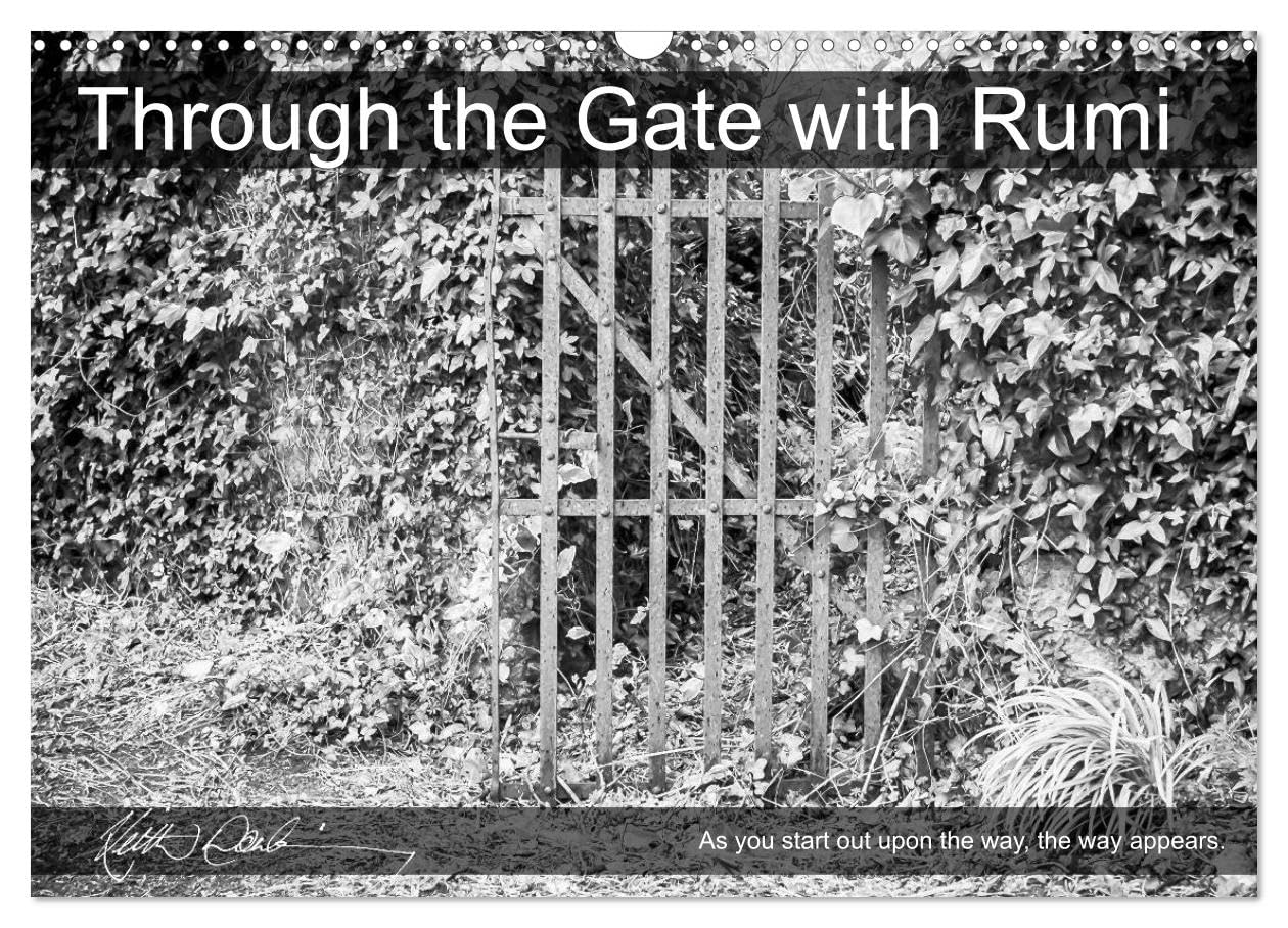 Through the Gate with Rumi (Wall Calendar 2026 DIN A3 landscape), CALVENDO 12 Month Wall Calendar: Black & white gates in Ireland's South East with Rumi wisdom sayings.