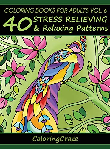 Coloring Books For Adults Volume 6: 40 Stress Relieving And Relaxing Patterns (Anti-Stress Art Therapy, Band 6)