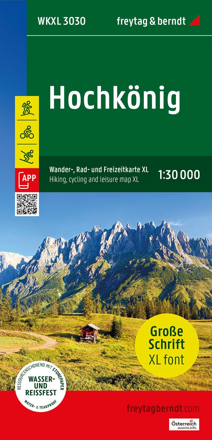 Hochkönig XL, Wander-, Rad- und Freizeitkarte 1:30.000, freytag & berndt, WKXL 3030: GROSSE SCHRIFT, mit APP, wasserfest und reißfest (freytag & berndt Wander-Rad-Freizeitkarten)