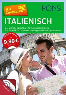 PONS All Inclusive Italienisch - Der schnelle Sprachkurs für Anfänger: Mit Buch, 3 Audio+MP3-CDs, Wortschatz-App und Reise-Sprachführer | Buch | Zustand sehr gut