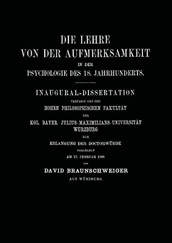 Die Lehre von der Aufmerksamkeit in der Psychologie des 18. Jahrhunderts