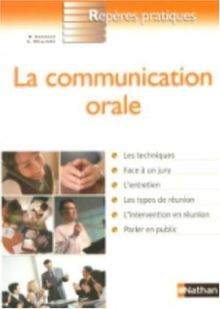 La communication orale : les techniques, face à un jury, l'entretien, les types de réunion, l'intervention en réunion, parler en public