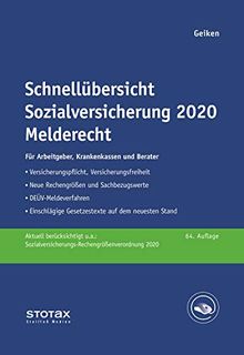 Schnellübersicht Sozialversicherung 2020 Melderecht: Für Arbeitgeber, Krankenkassen und Berater