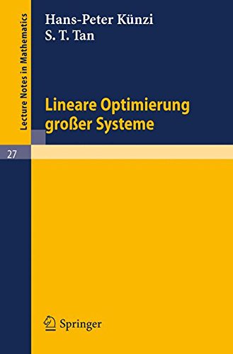 Lineare Optimierung großer Systeme (Lecture Notes in Mathematics)