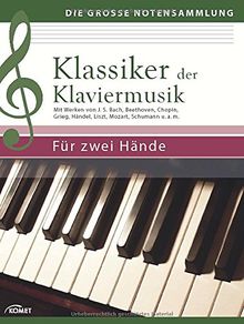 Klassiker der Klaviermusik: Mit Werken von J.S. Bach, Beethoven, Chopin, Grieg, Händel, Liszt, Mozart, Schumann u.a.m. Für zwei Hände