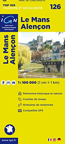 IGN Karte, Tourisme et découverte Le Mans, Alençon (Ign Map)