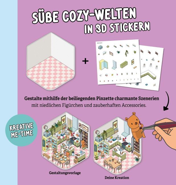 Mini-Sticker-Szenen - Cozy Mini-Shops I 3D-Sticker