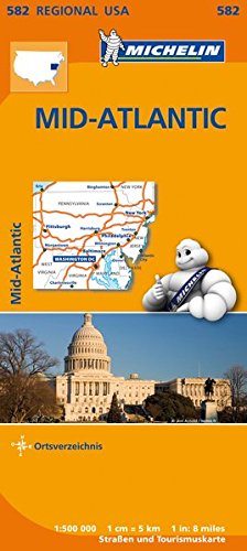 Michelin Mid-Atlantic: Straßen- und Tourismuskarte 1:500.000 (MICHELIN Regionalkarten)