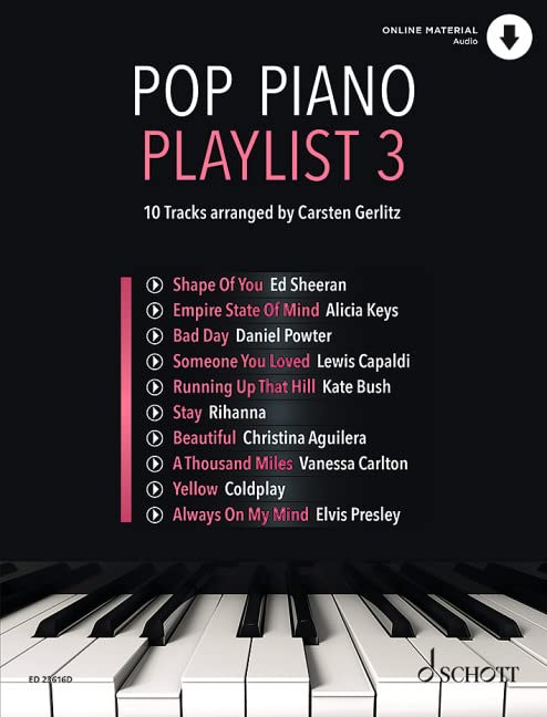 Pop Piano Playlist 3: 10 Tracks arranged by Carsten Gerlitz. Band 3. Klavier.