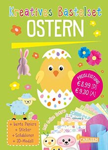 Kreatives Bastelset: Ostern: Bastelspaß zu Ostern mit vielen tollen Extras für Kinder ab 6 Jahren | Set zum Basteln, Malen, Stickern und Bauen rund um das Thema Ostern und Frühling