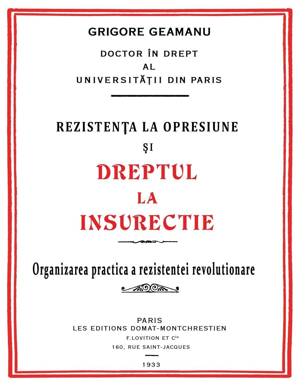 Rezisten¿a la Opresiune ¿i Dreptul la Insurec¿ie