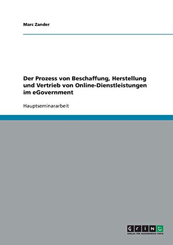 Der Prozess von Beschaffung, Herstellung und Vertrieb von Online-Dienstleistungen im eGovernment