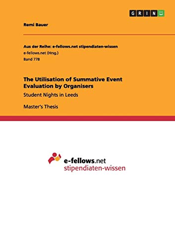 The Utilisation of Summative Event Evaluation by Organisers: Student Nights in Leeds