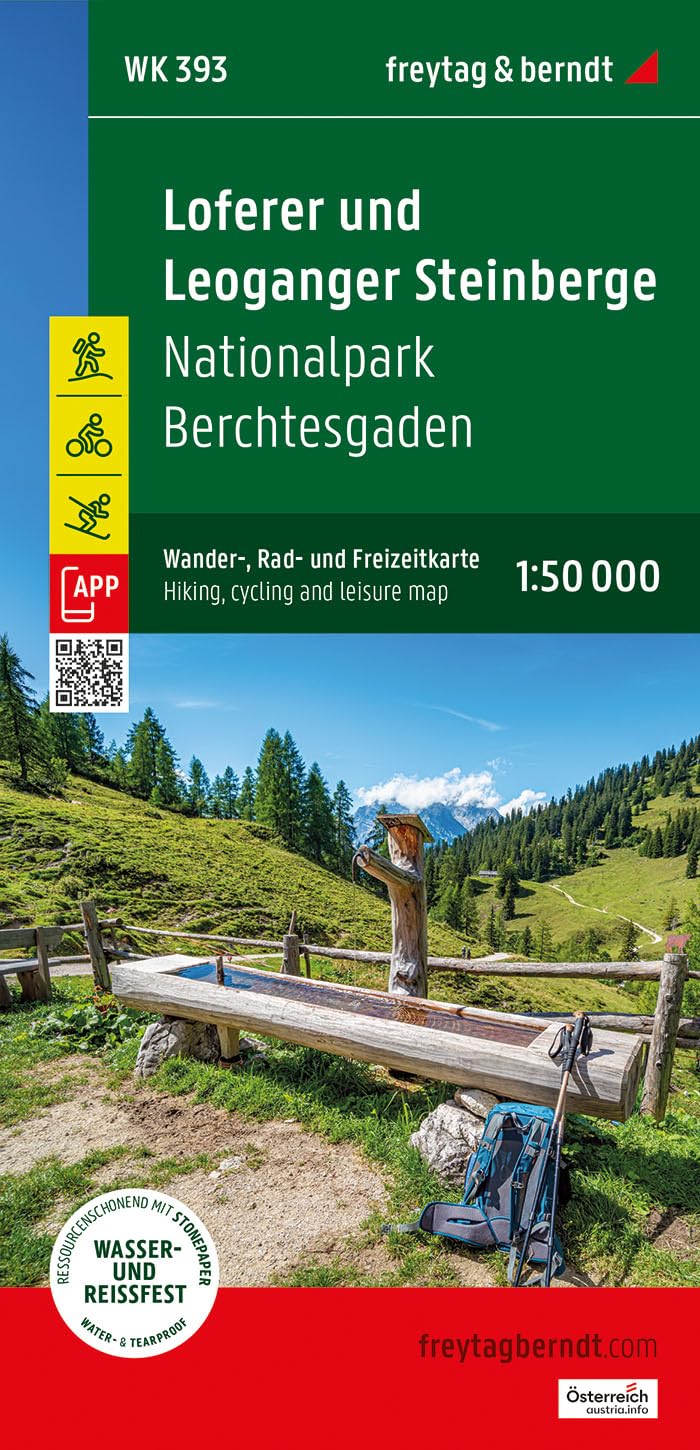 Loferer und Leoganger Steinberge, Wander-, Rad- und Freizeitkarte 1:50.000, freytag & berndt, WK 393: Nationalpark Berchtesgaden, mit APP, wasserfest ... (freytag & berndt Wander-Rad-Freizeitkarten)
