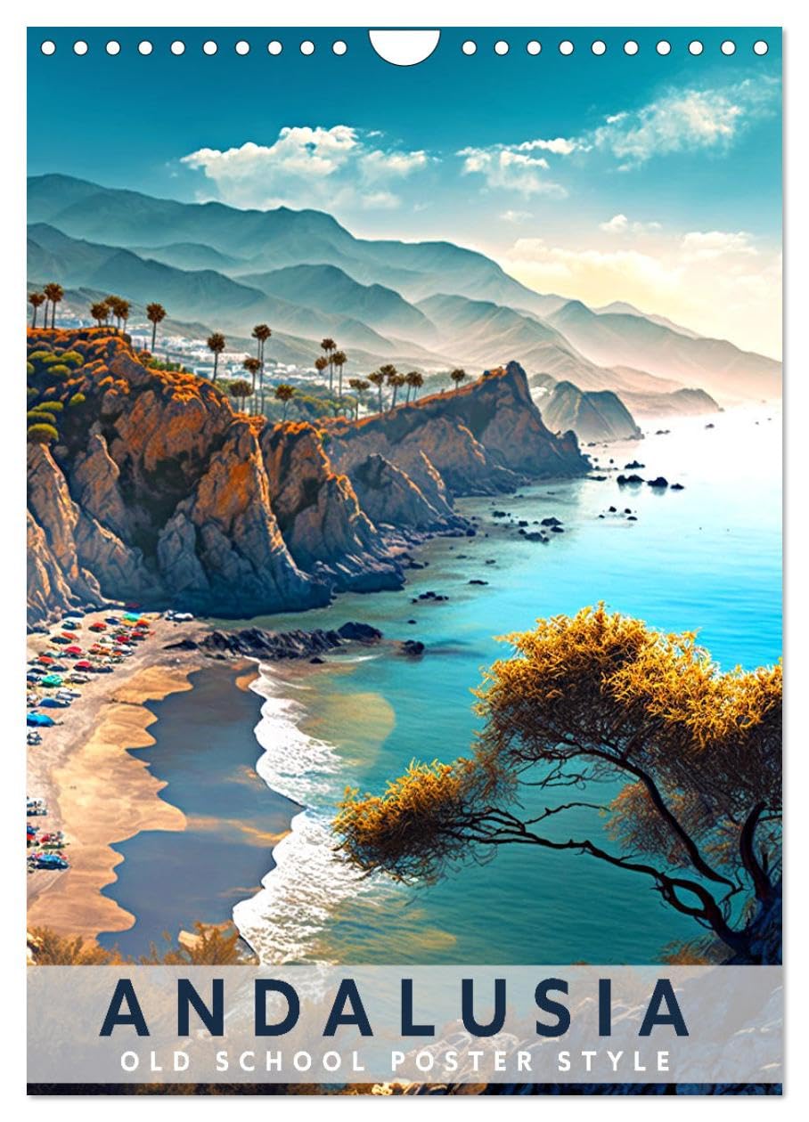 Andalusia - Old School Poster Style (Wall Calendar 2026 DIN A4 portrait), CALVENDO 12 Month Wall Calendar: Collection of Andalusian posters in old school style