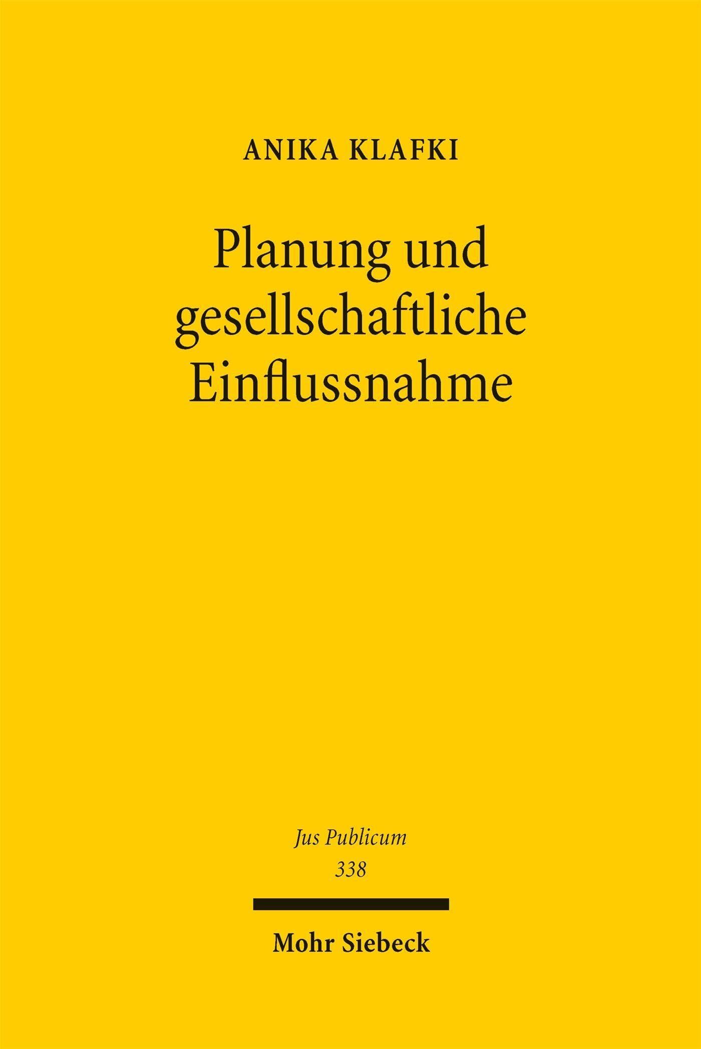 Planung und gesellschaftliche Einflussnahme - Neuware