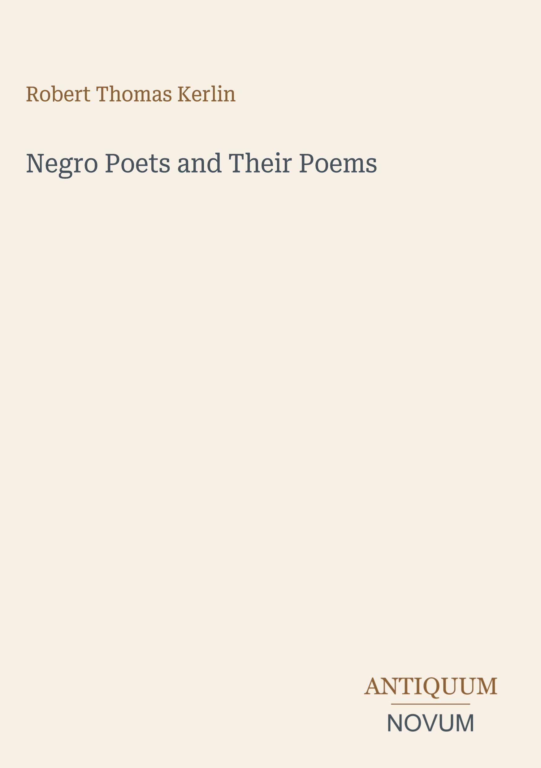 Negro Poets and Their Poems