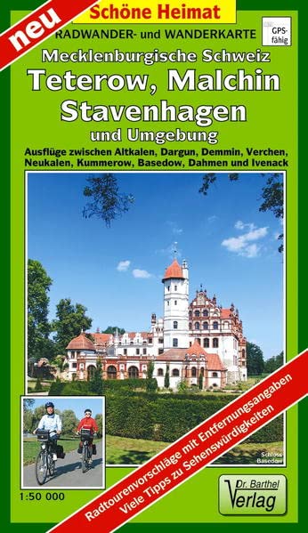 Radwander- und Wanderkarte Mecklenburgische Schweiz, Teterow, Malchin, Stavenhagen und Umgebung: Ausflüge zwischen Altkalen, Dargun, Demmin,Verchen, ... und Ivenack. Maßstab 1:50000 (Schöne Heimat)