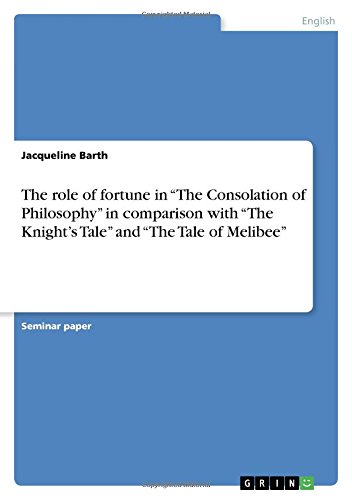 The role of fortune in The Consolation of Philosophy in comparison with The Knight's Tale and The Tale of Melibee