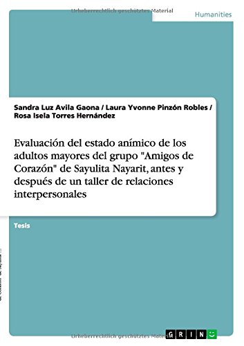 Evaluación del estado anímico de los adultos mayores del grupo Amigos de Corazón de Sayulita Nayarit, antes y después de un taller de relaciones interpersonales
