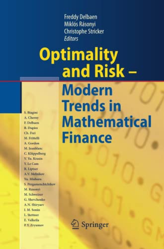 Optimality and Risk - Modern Trends in Mathematical Finance: The Kabanov Festschrift
