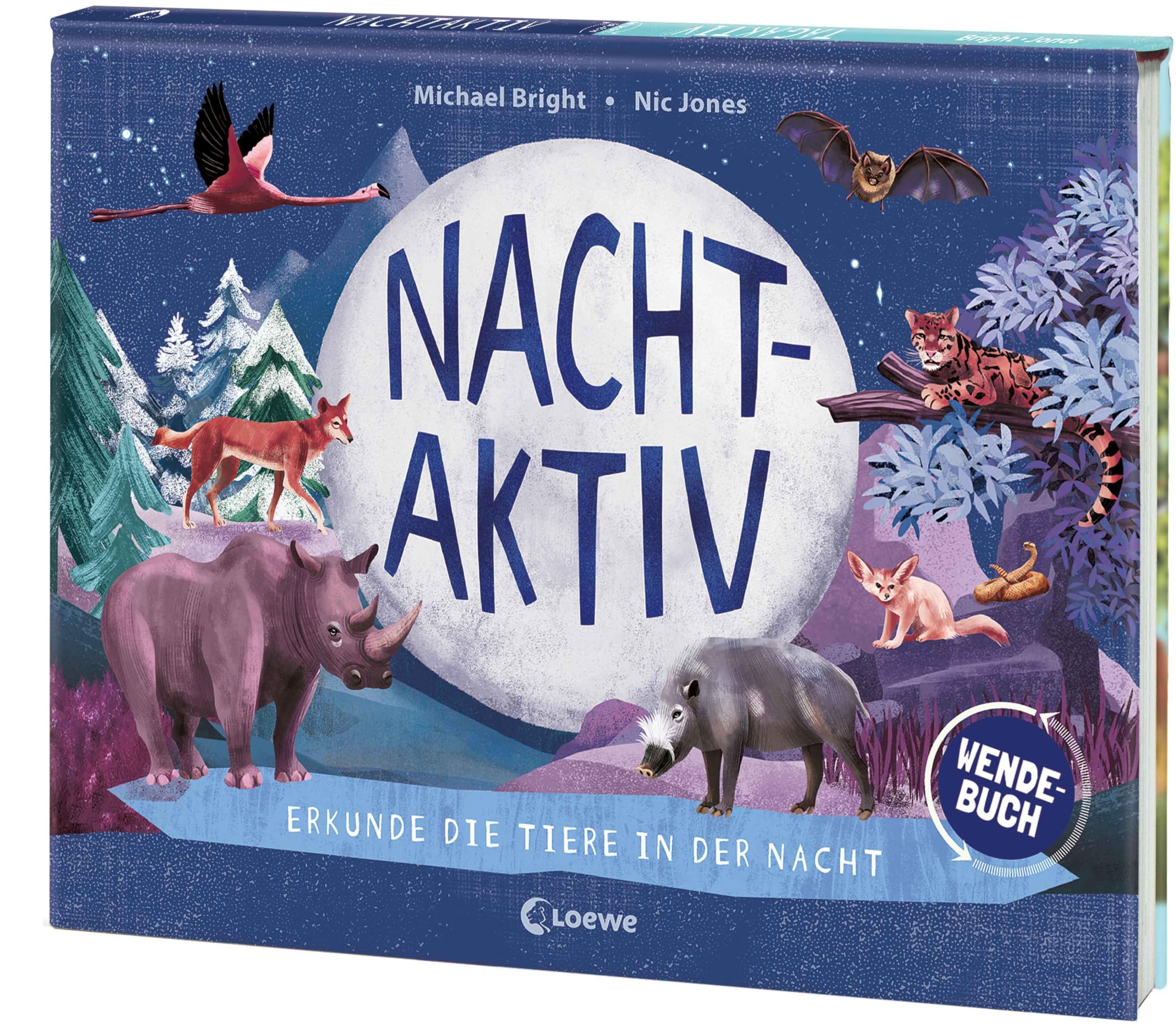 Tagaktiv/Nachtaktiv: Erkunde die Tiere am Tag und in der Nacht - Wunderschönes Wendebuch für Kinder ab 7 Jahren
