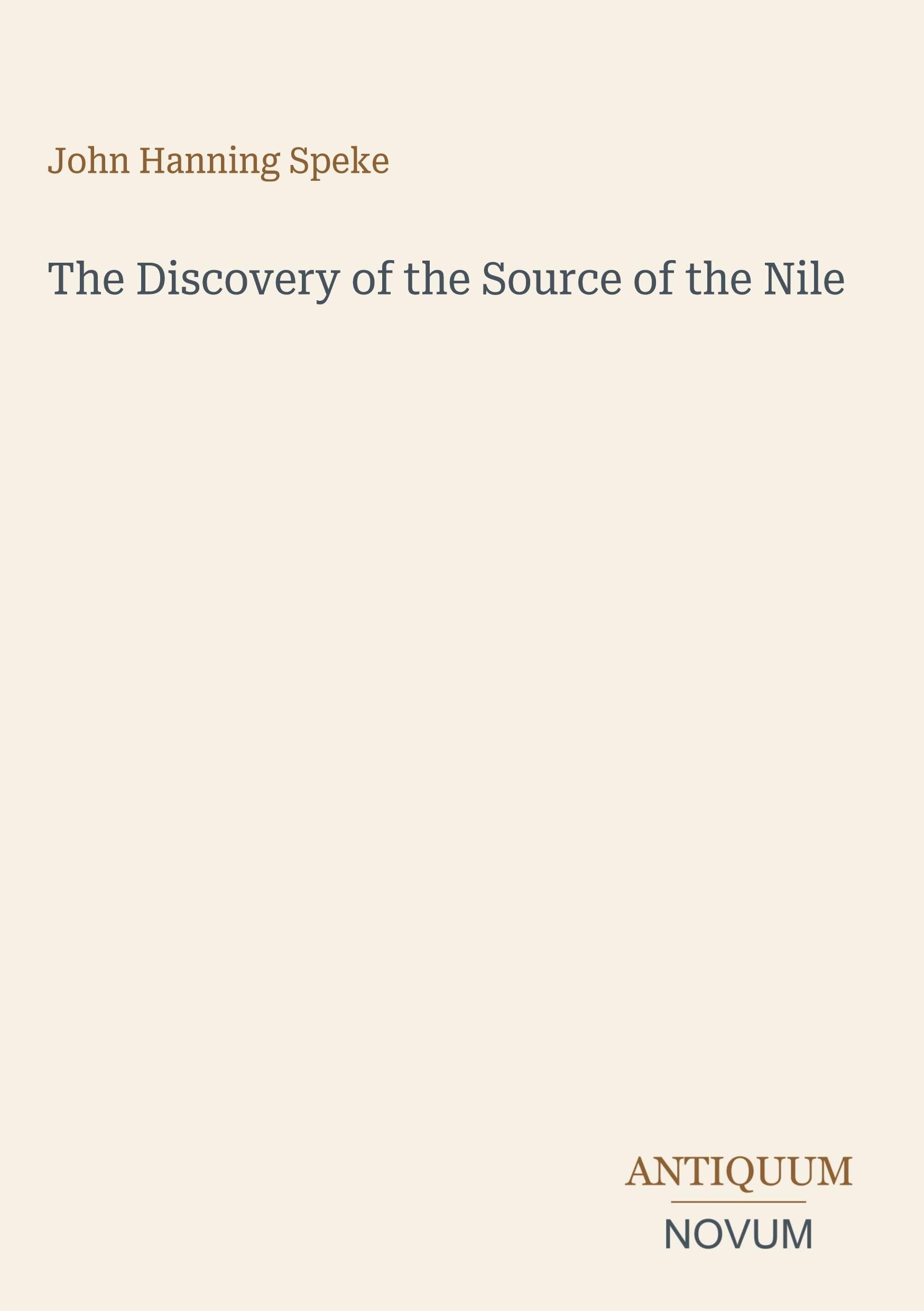 The Discovery of the Source of the Nile