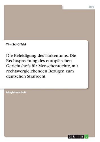 Die Beleidigung des Türkentums. Die Rechtsprechung des europäischen Gerichtshofs für Menschenrechte, mit rechtsvergleichenden Bezügen zum deutschen Strafrecht