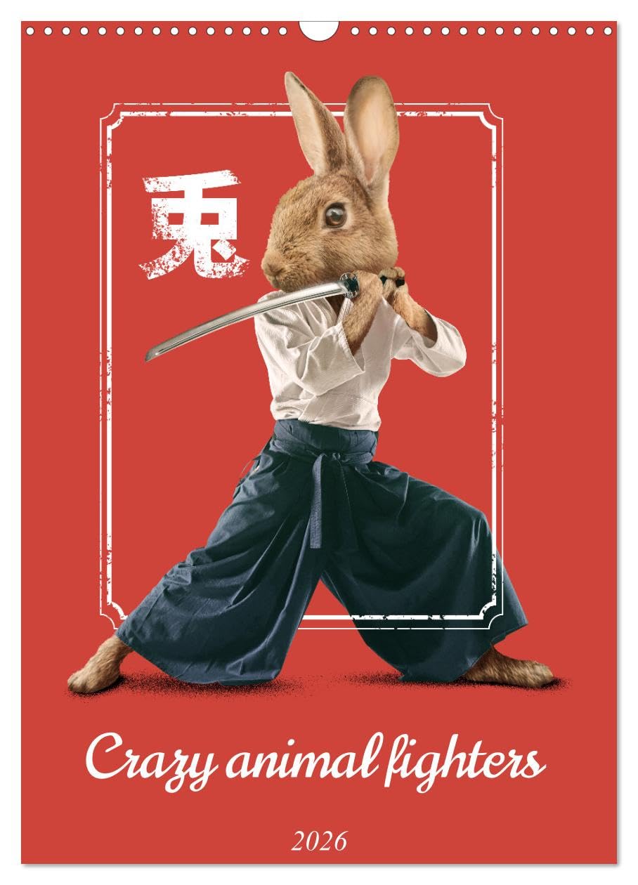 Crazy animal fighters (Wall Calendar 2026 DIN A3 portrait), CALVENDO 12 Month Wall Calendar: 12 funny, crazy, animal karate and kung fu fighters