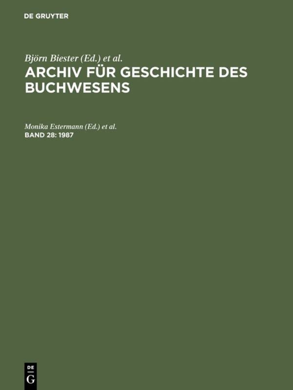 1987 (Archiv für Geschichte des Buchwesens)