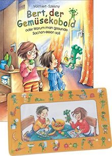 Bert, der Gemüsekobold - Sonderausgabe: HC-Bilderbuch (22,5 x 28,5 cm) mit Frühstücksbrettchen (100% Melamin, 14,2 x 23,2 cm)