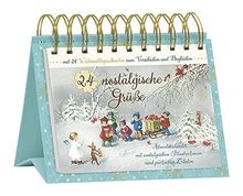 Tisch-Adventskalender "24 nostalgische Grüße": Postkartenkalender zum Aufstellen