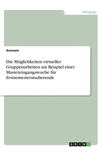 Die Möglichkeiten virtueller Gruppenarbeiten am Beispiel einer Mastereingangswoche für Erstsemesterstudierende