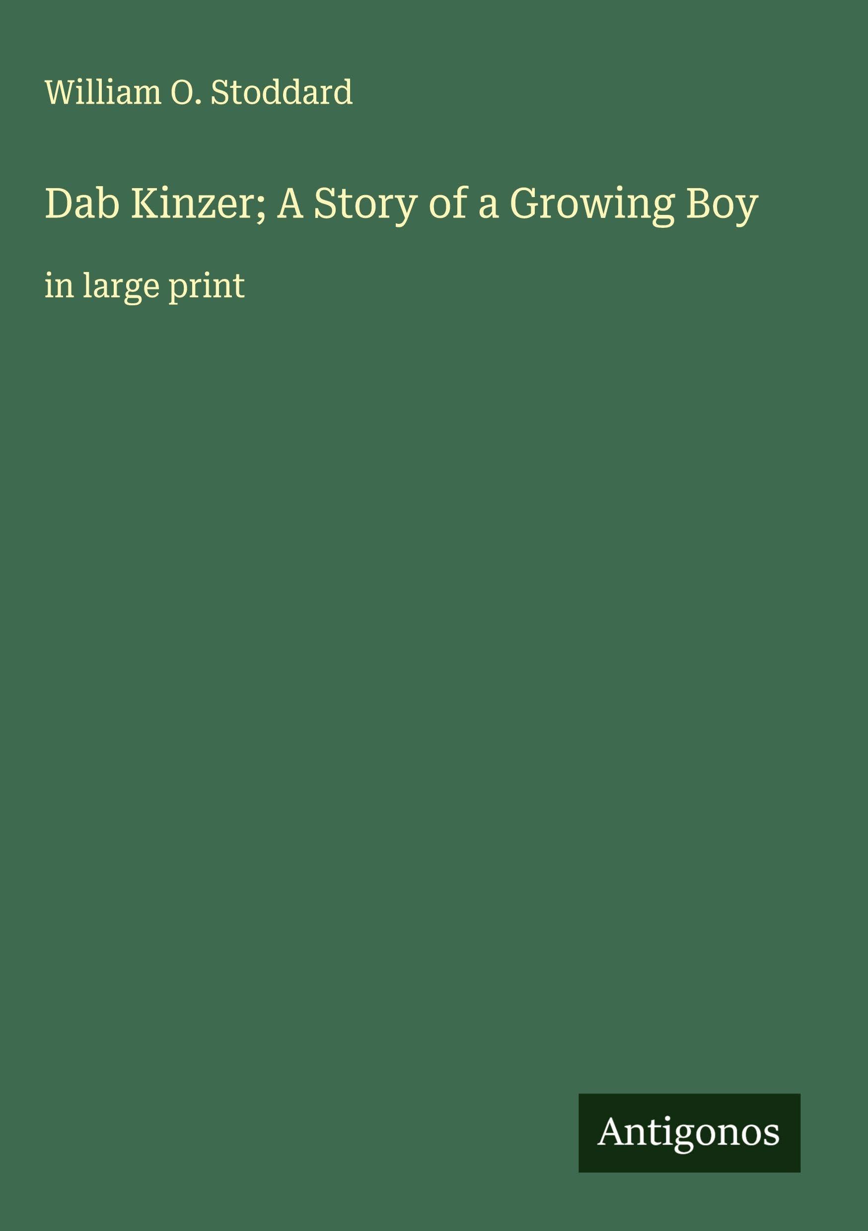Dab Kinzer; A Story of a Growing Boy: in large print