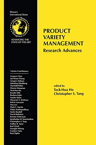 Product Variety Management: Research Advances (International Series in Operations Research & Management Science, 10, Band 10)