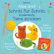 Alles drin! Schritt für Schritt kinderleicht Tiere stricken: Komplett-Set mit Zubehör