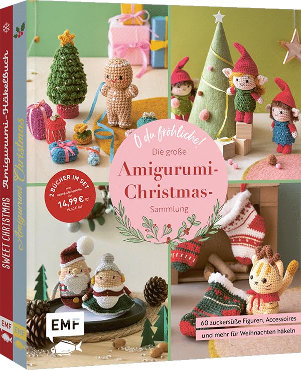 O du fröhliche! Die große Amigurumi-Christmas-Sammlung: 60 zuckersüße Figuren, Accessoires und mehr für Weihnachten häkeln: Zwei Bücher im Set mit allen Grundlagen