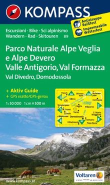 Parco Naturale Alpe Veglia e Alpe Devero, Valle Antigorio, Val Formazza, Val Divedro, Domodossola: Wanderkarte mit Aktiv Guide Radrouten und alpinen Skirouten. GPS-genau. Dt. /Ital. 1:50000