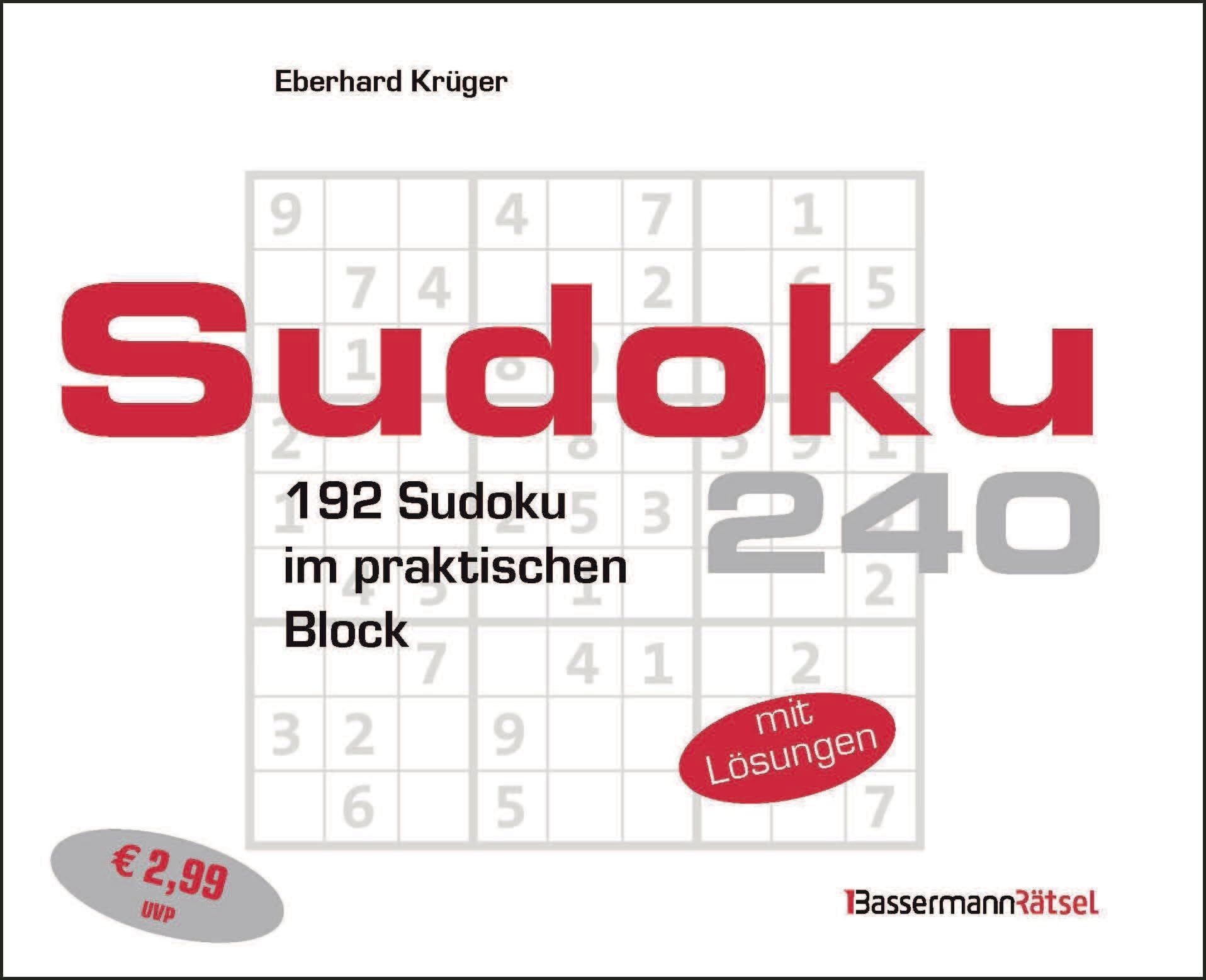 Krüger, Eberhard: Sudokublock 240 (5 Exemplare à 2,99 EUR)