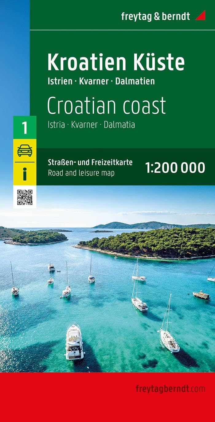 Kroatien Küste, Straßen- und Freizeitkarte 1:200.000, freytag & berndt: Istrien - Kvarner - Dalmatien (freytag & berndt Auto + Freizeitkarten)