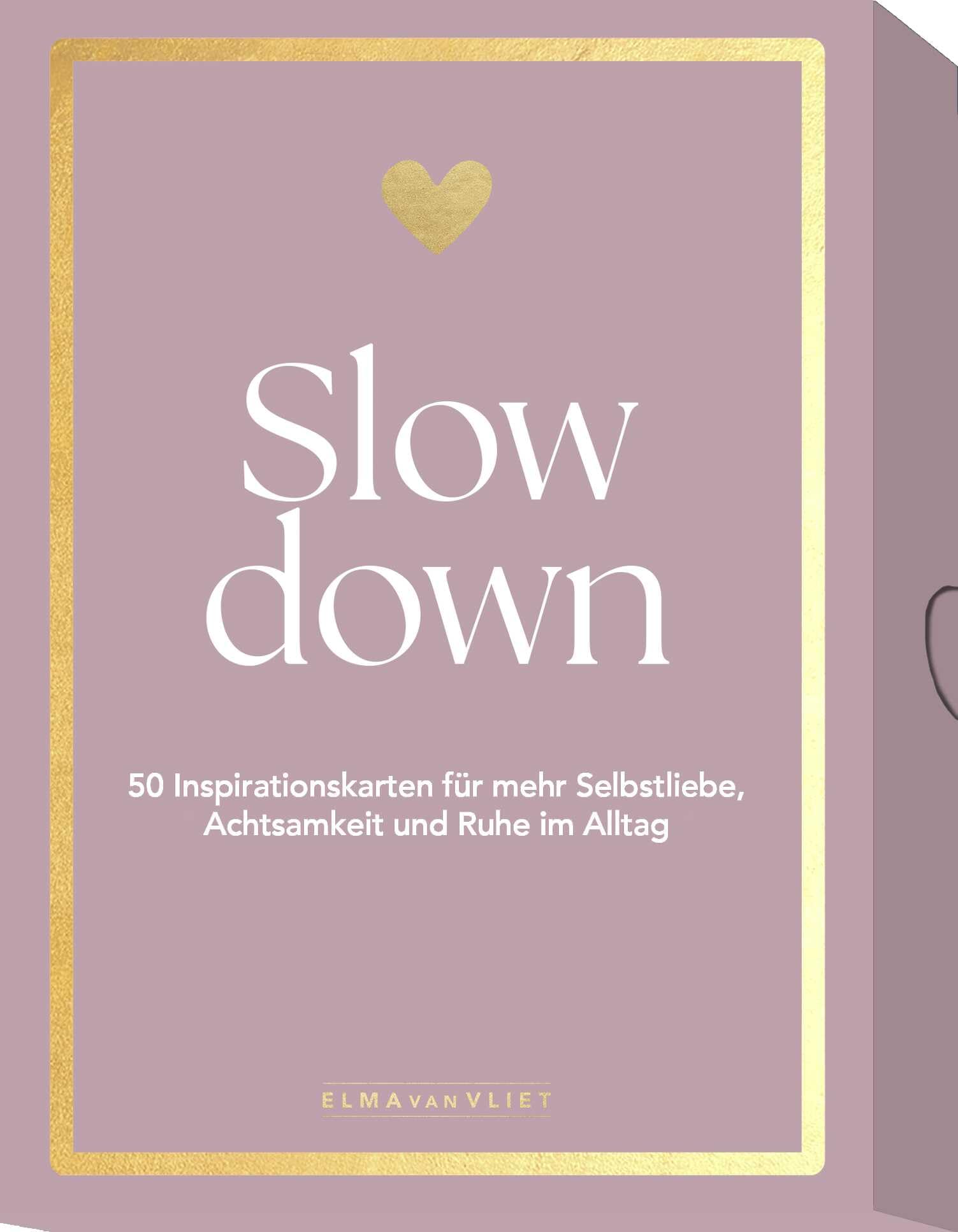 Slow down: 50 Inspirationskarten für mehr Selbstliebe, Achtsamkeit und Ruhe im Alltag | Achtsamkeitskarten für Alltagsheldinnen │ Mit Affirmationen und Tipps │Hochwertiges Geschenk