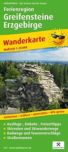 Ferienregion Greifensteine Erzgebirge: Wanderkarte mit Ausflugszielen, Einkehr- & Freizeittipps, wetterfest, reißfest, abwischbar, GPS-genau. 1:25000